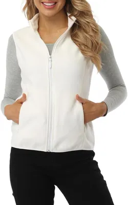Produktbild von Damen-Fleece-Weste, leichte, ärmellose Weste mit Reißverschluss und Seitentaschen