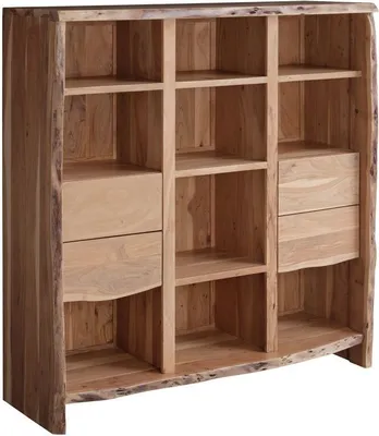 Image de MASSIVMOEBEL24 | Étagère 142x45 Acacia laqué Bois naturel PURE ACACIA #112