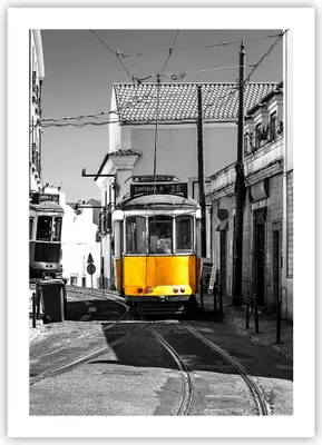 Produktbild von Poster - Poster ohne Rahmen - Straßenbahn Portugal Lissabon - 50x70 cm - Wand Bild - Wanddeko - Wandbilder - Kunstposter - Wandposter - Bilder - Kunstdruck - Wanddekoration - P2XPA50x70-4977