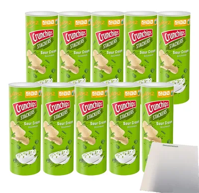 Produktbild von Lorenz Crunchips Stackers Sour Cream VPE (10x175g Dose) + usy Block