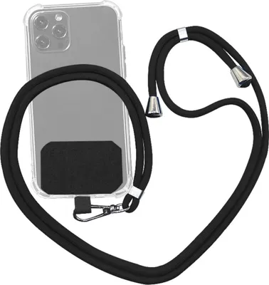 Produktbild von Universal Handykette - Handy Kette zum Umhängen - Smartphone Strap Schwarz