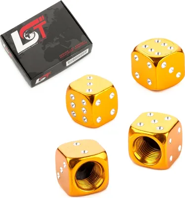 Produktbild von 4X Ventilkappe Reifenventil Ventil Kappe Alu Würfel Gold Für Pkw Lkw Motorrad