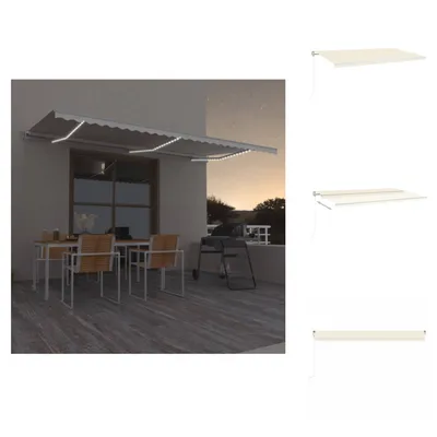 Produktbild von vidaXL Automatische Markise mit LED & Windsensor 600x350 cm Creme -  Markisen