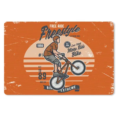 Produktbild von MuchoWow® Mauspad Mousepad Mann - Fahrrad - Retro 27x18 cm - Mousepads - Maus Mat - Pad - Mausunterlage - Büroartikel - Desk Matten