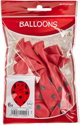 Latex-Ballons Marienkäfer 6 Stück 27,5 cm rot Geburtstag