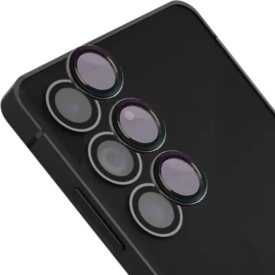 Produktbild von Glas für die Kamera mit Applikator für Galaxy S25 FE, Bizon Glass Snap Lens, 1 Set, Schwarzer Rahmen