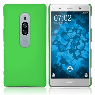 Produktbild von PhoneNatic Case kompatibel mit Sony Xperia XZ2 Premium - Hülle grün gummiert Hard-case Cover