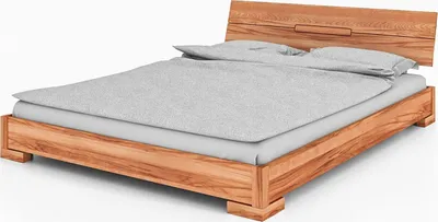 Produktbild von Bett Bento 5 Sonderlänge 80x190 Kernbuche massiv Holzkopfteil und Holzbeine