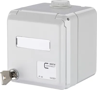 Produktbild von METZ CONNECT Modul IP44SG AP-Gehäuse grau RAL7035 unbestückt