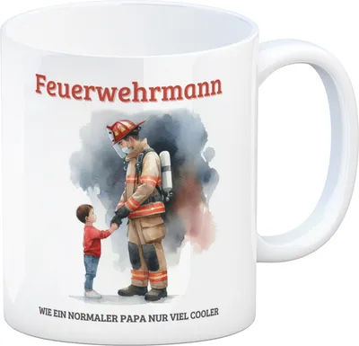 Produktbild von Feuerwehrmann mit Sohn Kaffeebecher