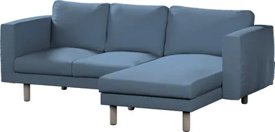 Produktbild von Dekoria Bezug für Norsborg 3-Sitzer Sofa mit Recamiere, blau, Norsborg Bezug für 3-Sitzer Sofa mit Recamiere