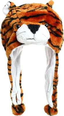 Produktbild von Glamexx24 Plüsch Tier Ohr Hut Tiermütze Kostüm Karneval Cap Pinguin Tiger Cosplay Kinder-Farbe: braunschwarz
