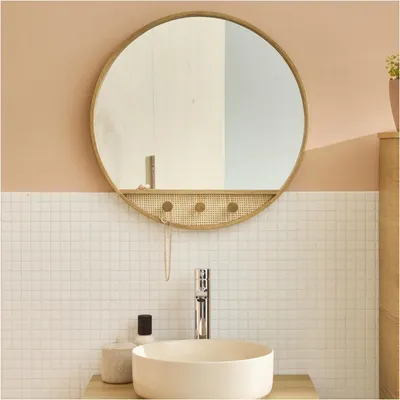Image de Miroir rond chêne NESTO 60x60cm