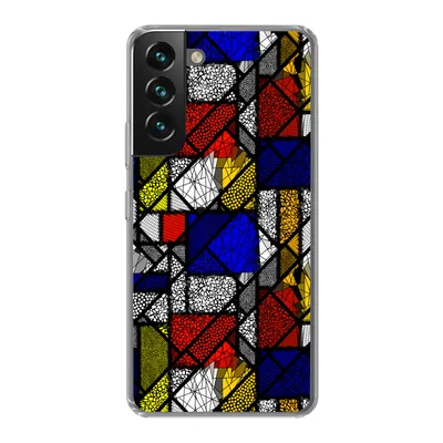 Produktbild von MuchoWow® Handyhülle Schutzhülle Hülle für Samsung Galaxy S22 Mondrian - Glasmalerei - Alte Meister - Kunstwerk - Abstrakt - Malerei Silikon Softcase Handy Hülle - Mobiltelefonhülle