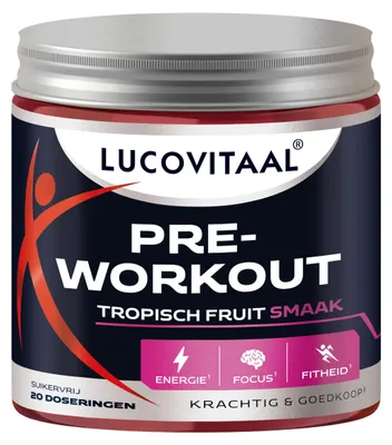 Productafbeelding van Lucovitaal Pre-Workout Tropisch Fruit - 200 gr