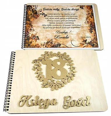 Produktbild von Gästebuch Geburtstag Holzcover Metallbindung für Jubiläen
