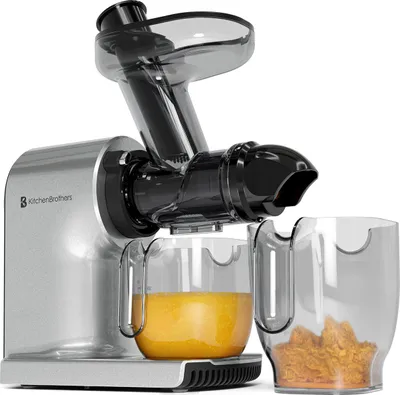 Produktbild von KitchenBrothers Slow Juicer - Kompakt - Entsafter - Obst- und Gemüsepresse - 45mm - 500ml - Grau