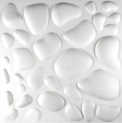 Produktbild von 3D Wandpaneele, Zuckerrohr- & Bambusfaser weiß - 100% Natur Paneele Wandverkleidung (50x50cm CATHERINE, 2 Quadratmeter), Verblender, Deckenplatten, Wandpaneel