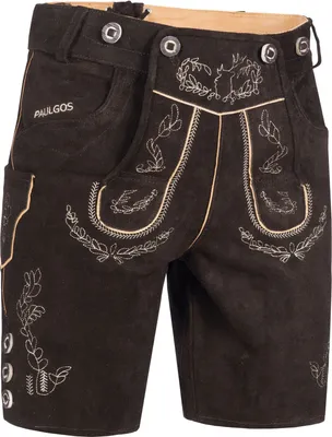 Produktbild von PAULGOS Herren Trachten Lederhose Kurz - HK1 - Echtes Leder - in 3 Farben erhältlich - Größe 44 - 60