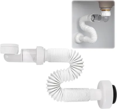 Imagen del producto de Sifón de 4 pulgadas que ahorra espacio, con tubo de desagüe de 360° y sistema de cierre hermético para evitar olores