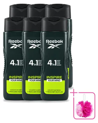 Produktbild von 6 x Reebok Inspire Your Mind 4-in-1 Duschgel - 400 ml - Sparpackung - 6 Stücke