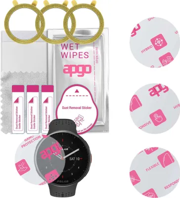 Produktbild von apgo 3 Stück Schutzglas, klar, kompatibel mit Polar Pacer Pro Smartwatch, Hybrid 8H, Ersatz für Hartglas, Displayschutzglas, Bildschirmschutz, Displayschutz, kratzfest