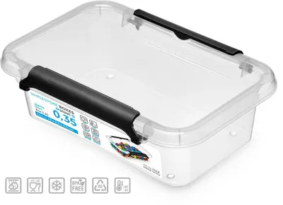 Produktbild von Kunststoffbehälter mit Deckel transparent 0.35L SimpleStore