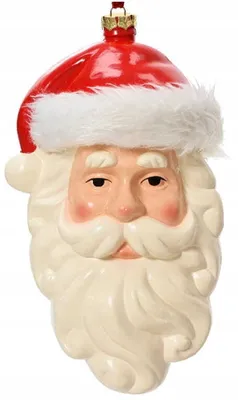 Imagen del producto de Adorno navideño en forma de esfera con motivos de Papá Noel, hecho de plástico, de 14x21 cm