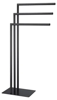 Handtuchständer 3-armig freistehend, Schwarz, 200x490x900mm