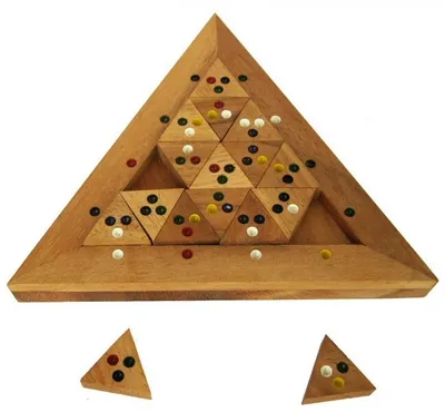Zdjęcie produktu dla Tri-Match - układanka domino - gra w układanie - gra logiczna w drewnianej ramie