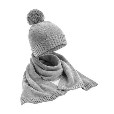 Immagine prodotto di Beechfield - Set di berretto e sciarpa da donna RW9586 (Taglia unica) (Grigio chiaro)