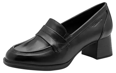 Produktbild von Tamaris Damen Wide FIT Trotteur mit Blockabsatz aus Leder, Black Nappa, 37