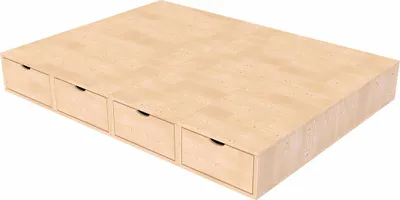 Produktbild von Doppelbett mit stauraum Cube - 140x200 - Naturlack