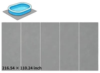 Productafbeelding van Zwembadafdekking, lichtgrijs, 550 cm x 280 cm, polyester geotextiel, zware kwaliteit, ongeveer 1 mm dik