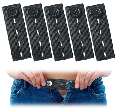Hosenverlängerer 5 Stück, elastisch, verstellbar, 8,3 x 2,4 cm, für Jeans