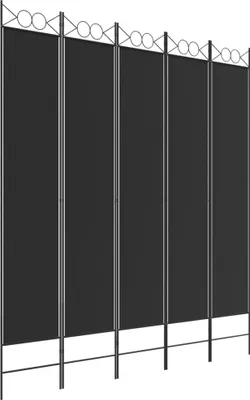 Produktbild von vidaXL 5-tlg. Paravent Schwarz 200x220 cm Stoff