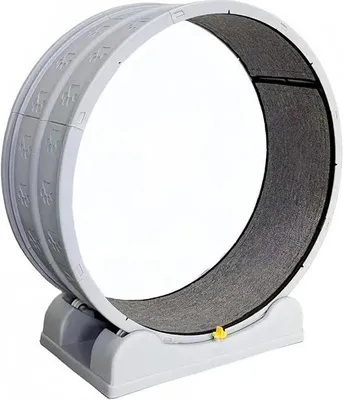Immagine prodotto di Ruota per gatti - Ruota da allenamento - Base piccola - Freno sicuro - Funzionamento silenzioso - Pista da corsa in moquette - Per interni - Plastica - Grigio