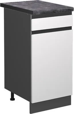 Image de Meuble cuisine Vicco R-Line Blanc 40cm J-Shape, PT Anthracite, Model 46412