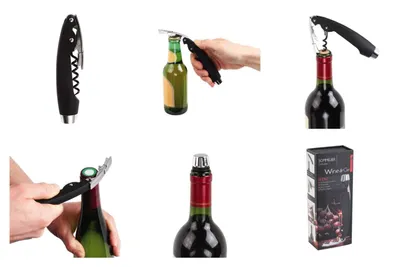 Produktbild von Wine&Cie 4-in-1 Profi-Korkenzieher Kellner-Korkenzieher Sommelier GS117