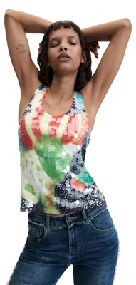 Produktbild von Desigual Damen-T-Shirt, Mehrfarbig, M