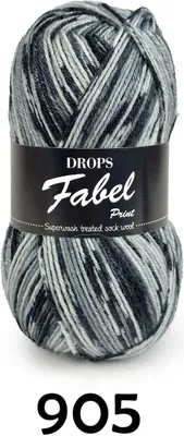 Produktbild von Drops Fabel Print 905 Salt And Pepper Strickgarn