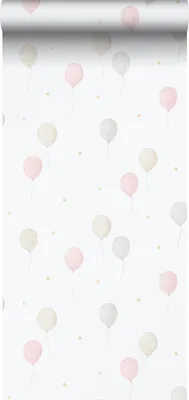 Obrázok produktu pre Sanders & Sanders balónová tapeta svetloružová, béžová a biela 53 cm x 10,05 m