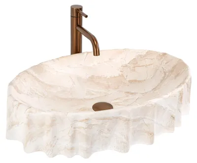 Produktbild von Aufsatzwaschbecken Rea Aurelia Reno Beige, Imitationsstein