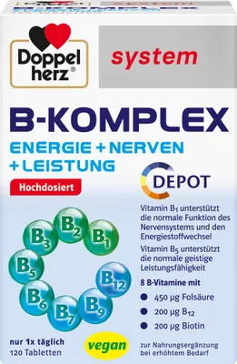 Produktbild von Doppelherz system B-Komplex Tabletten Energie + Nerven + Leistung, 120 St. Tabletten