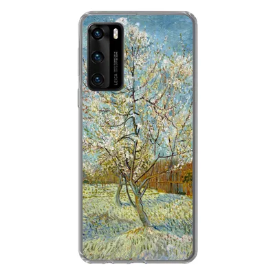 Produktbild von MuchoWow® Handyhülle Schutzhülle Hülle für Huawei P40 Blühender Pfirsichbaum - Vincent van Gogh Silikon Softcase Handy Hülle - Handytasche