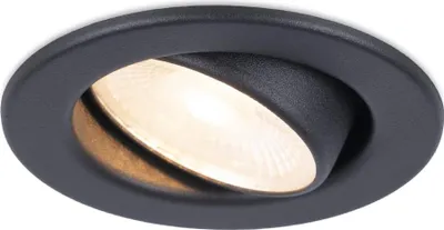 Produktbild von hoftronic LED Einbaustrahler 5W 400lm 2700K Schwarz IP44 Dimmbar Schwenkbar