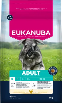Produktbild von Eukanuba Hundefutter Trocken mit Huhn für kleine Rassen, 3 kg