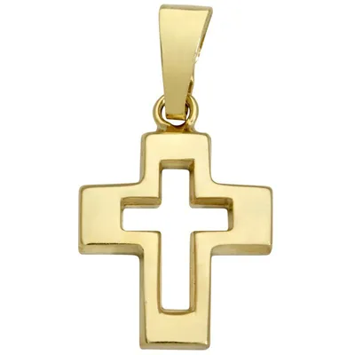 Produktbild von Basic Gold K08 Kinder Anhänger Kreuz 14 Karat (585) Gelbgold