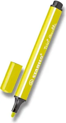 Zdjęcie produktu dla Sprężynowy trójkątny flamaster - STABILO Trio Scribbi - Pojedynczy flamaster - żółty