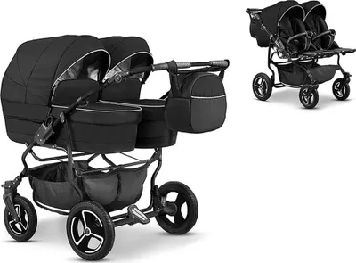 Produktbild von Zwillingskinderwagen 2 in 1 Twin Star inkl. Sportsitze - 10 Teile -  in 16 Farben